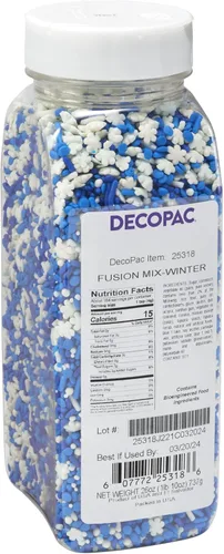 Miniatura 27 de DECOPAC Sweet Tooth Deluxe Fusion Mix, 26 onzas, chispas de caramelo en recipiente de mano, gránulos comestibles para pasteles de celebración