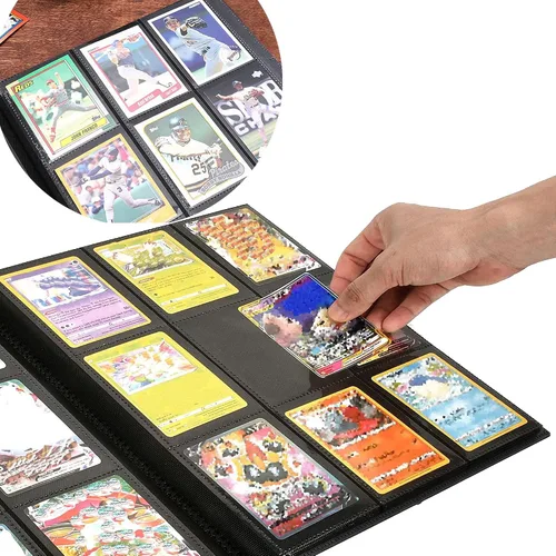 Miniatura 3 de Carpeta Portadora de Tarjetas Coleccionables, Álbum de Tarjetas Deportivas de 9 Bolsillos para TCG, MTG, Fútbol Americano, Baloncesto, Hockey y Verde