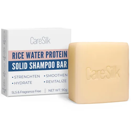 Barra de champú de agua de arroz para el crecimiento del cabello, proteína clarificante sólida fermentada natural, jabón orgánico vegano con coco,