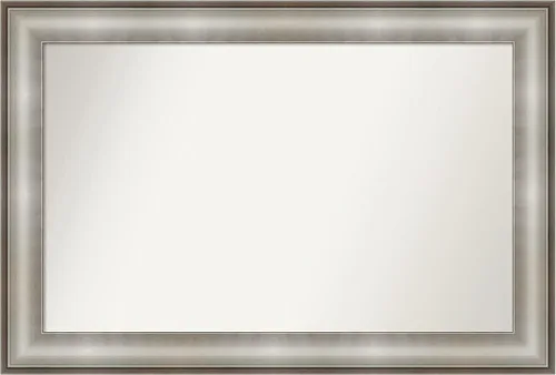 Miniatura 221 de Amanti Art Espejo de baño plateado para sobre fregadero, 28 x 47 pulgadas, espejo rectangular de plata imperial, marco de madera tradicional de gran
