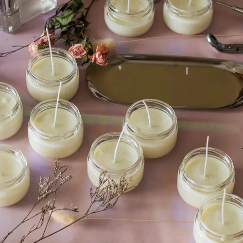 Miniatura 8 de Kit de fabricación de velas EricX Light, 60 piezas de mechas de vela, 60 piezas de calcomanías para mechas de vela, 473 ml de cera de soya, 1 olla