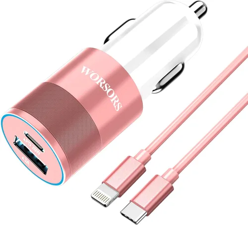 Miniatura 9 de Cargador rápido USB C de 35 W para automóvil [certificado Apple MFi] para iPhone 14 Pro/14 Pro Max/14 Plus, iPhone 13/12/11/Mini/XS/XR/8/SE, iPad
