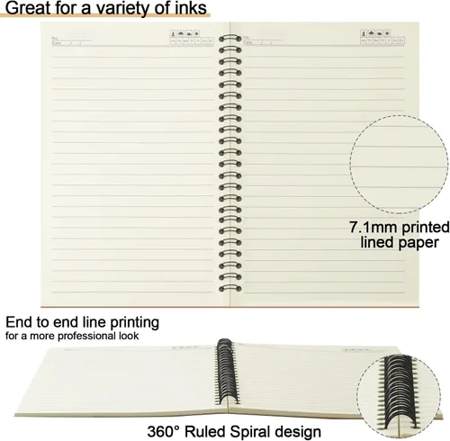 Miniatura 4 de Epakh Paquete de 22 Cuadernos Espirales A5 con Cubierta Kraft, Cuaderno de Diario Espiral de Tapa Dura de Regreso a la Escuela 5.5 x 8.3 Pulgadas