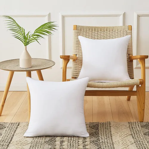 Miniatura 2 de Qeils - Juego de 2 rellenos de almohada de 12 x 20 pulgadas, rellenos de almohada blancos para sofá con funda de poliéster suave, insertos