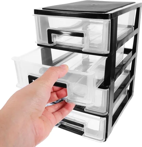 Miniatura 4 de Garneck Caja de almacenamiento de escritorio transparente Mini organizador de plástico para cosméticos perfumes y artículos diversos y diseño