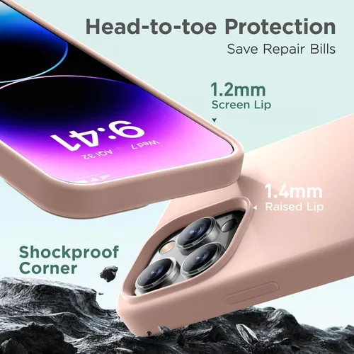 Miniatura 5 de Cordking Funda diseñada para iPhone 14 Pro Max, silicona líquida de alta calidad a prueba de golpes para iPhone 14 ProMax