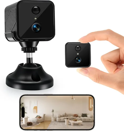 Cámara interior inalámbrica 2K para seguridad en el hogar, mini cámara oculta con batería de larga duración y detección de movimiento AI, cámara