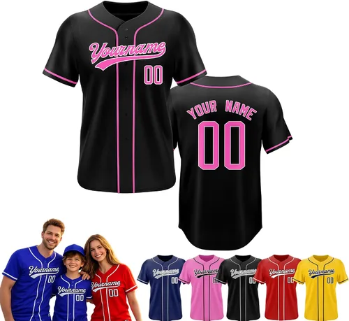 Miniatura 19 de Camiseta de béisbol personalizada, nombre del equipo, número de equipo, logotipo, camisetas impresas cosidas, uniformes deportivos, regalos