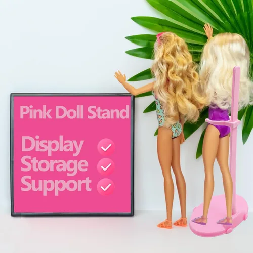 Miniatura 2 de 10 soportes acrílicos para muñecas, soportes de exhibición de muñecas con clip ajustable para la cintura, soporte para muñecas de 11 a 13 pulgadas