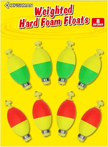 Miniatura 10 de XFISHMAN Kit de corchos de pesca con peso para pescar, flotador de espuma hecho a mano, 1 pulgada, 2 en 8-12 unidades Ronda 8 Pack