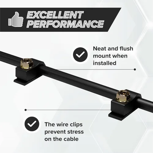 Miniatura 6 de THE CIMPLE CO Clips de cable individuales con tornillos, abrazaderas de cable coaxial de 1/4 de pulgada para exteriores, gestión de cables