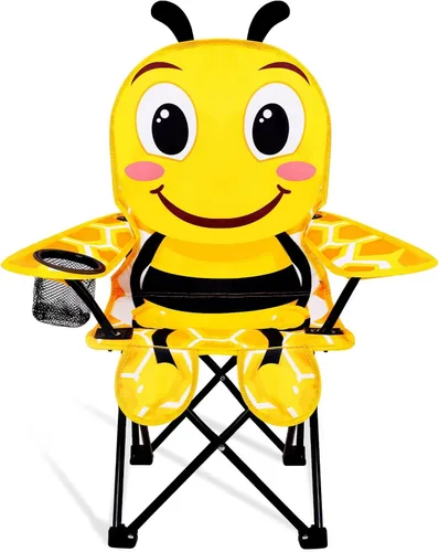 Miniatura 27 de KABOER Silla plegable para césped y camping para niños con portavasos y bolsa de transporte, sillas de camping para niños rosado sirena