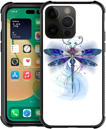Miniatura 23 de ZHEGAILIAN Funda compatible con iPhone 14, funda de munición AK 47, parte trasera de vidrio templado+funda protectora de TPU de silicona suave
