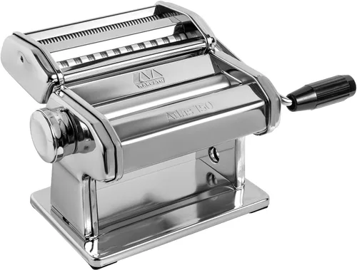 Miniatura 2 de MARCATO Atlas 150 - Máquina para pasta, fabricada en Italia, incluye cortador, manivela e instrucciones, 5.906 in, acero inoxidable y rueda