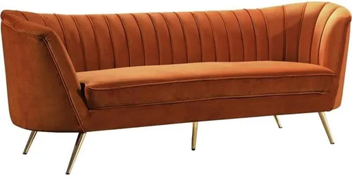 Miniatura 8 de Meridian Furniture Colección Margo Modern Sofá tapizado de terciopelo contemporáneo con acolchado de canal profundo y patas de acero inoxidable