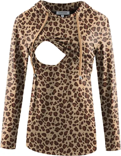 Miniatura 15 de GINKANA Sudadera con capucha para mujer, manga larga, lactancia materna, ropa casual