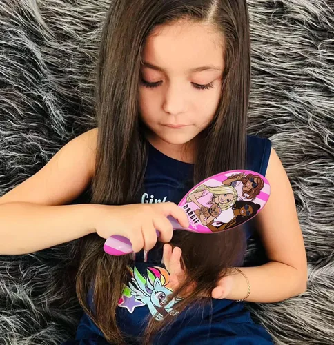 Miniatura 3 de Barbie - Juego de 5 piezas de accesorios para el cabello, 1 cepillo regular de 9 pulgadas y 4 coleteros, cepillo desenredante, cuerdas elásticas