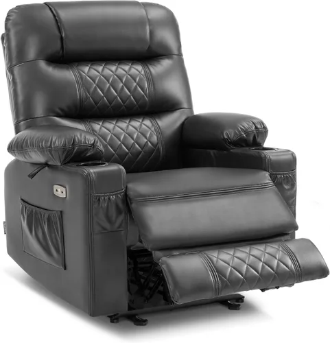 Miniatura 10 de MCombo Zero Gravity PR621 - Silla reclinable eléctrica con masaje de calor y vibración, silla reclinable con puertos USB, portavasos para sala