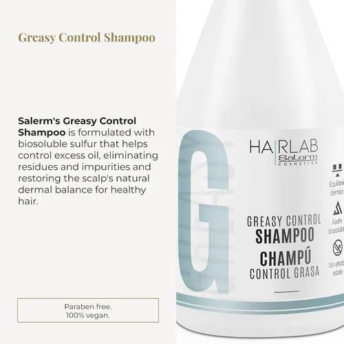 Miniatura 2 de SALERM - Champú para cabello graso - Laboratorio capilar Greasy Control - 10.1 fl oz - Ayuda a limpiar y refrescar el cabello - Apoya una sensación