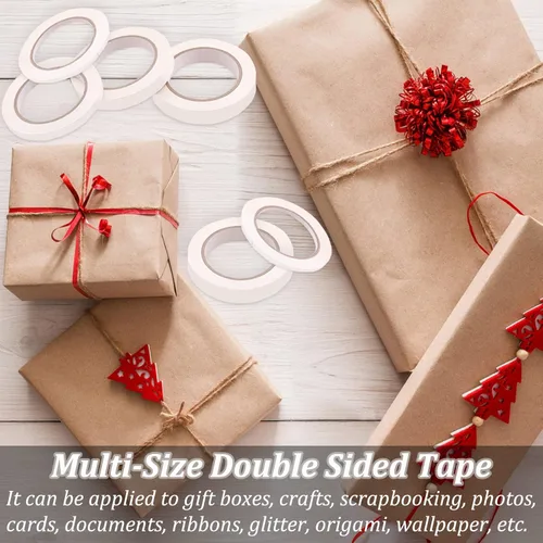 Miniatura 7 de SmaringWing Cinta adhesiva de doble cara para manualidades, 6 rollos de cinta adhesiva de doble cara de varios tamaños para arte, fotografía, caja
