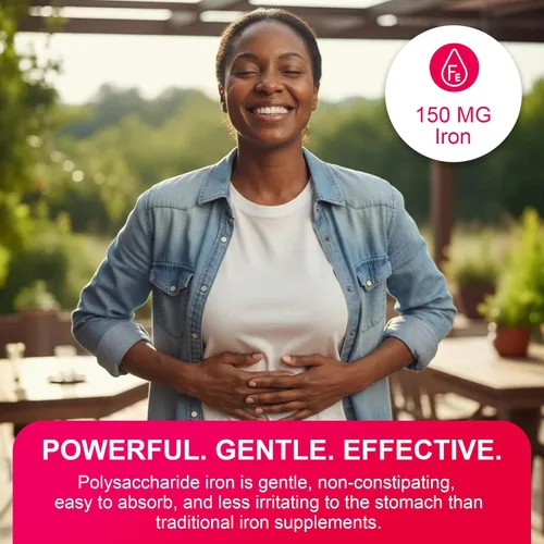 Miniatura 4 de Pharmaris i-max Suplemento de hierro de 150 mg, vitamina C 250 mg y B12 1000 mcg, suplemento de hierro para mujeres y hombres, sin tintes