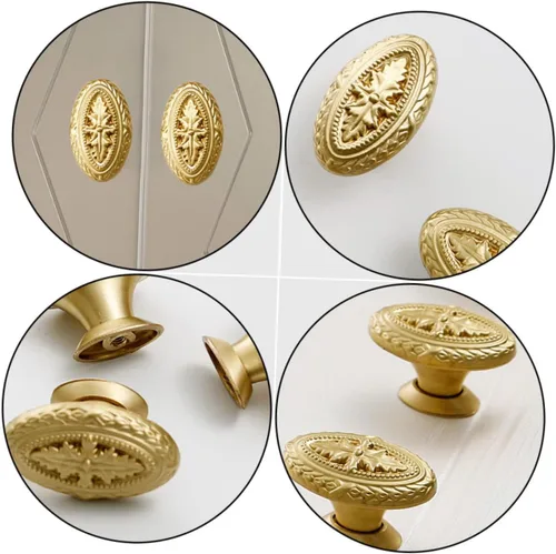 Miniatura 3 de Uonlytech Pomos de latón para manija de puerta, diseño de alivio, borde liso para muebles, oficina en casa