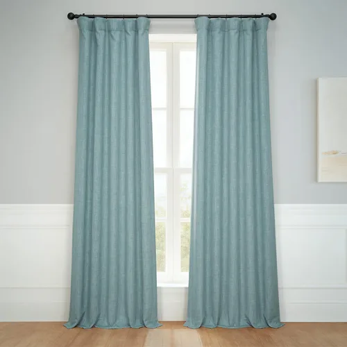 Miniatura 4 de HPD Half Price Drapes - Cortinas de lino sintético para sala de estar (2 paneles) - 100 pulgadas de ancho x 84 pulgadas de largo - Cortinas