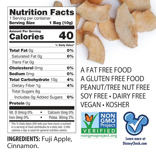 Miniatura 2 de Brothers All Natural Disney - Frutas fritas liofilizadas, manzana Fuji y canela, 0.35 onzas (paquete de 12), hechas con 100% fruta, sin gluten, sin