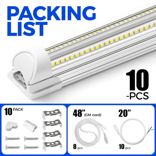Miniatura 8 de Barrina - Luz de tienda LED de 8 pies, 100 W, 15,000 lm, 6500 K, súper brillante en color blanco, luces LED de tubo en forma de V, luminarias