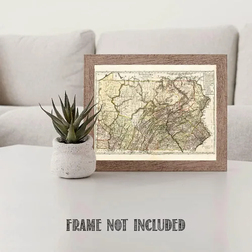Miniatura 9 de 1797 Pennsylvania Map - Impresión artística sin marco de 11 x 14 - Decoración de pared perfecta en esta reproducción restaurada altamente detallada