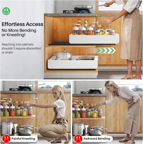 Miniatura 5 de Organizador de gabinete extraíble, expandible (12"-20") cajones deslizantes de servicio pesado fijados con película nano adhesiva para ollas