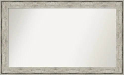 Miniatura 260 de Amanti Art Espejo de baño plateado para sobre fregadero, 28 x 47 pulgadas, espejo rectangular de plata imperial, marco de madera tradicional de gran