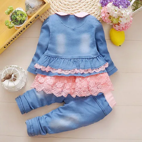 Miniatura 4 de 19.7 ft-4years - Conjunto de ropa de mezclilla para niñas y bebés (3-4, naranja), Naranja