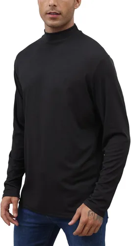 Miniatura 3 de Suéter de manga larga con cuello alto para hombre, básico, ligero, cómodo, suave, de punto, térmica