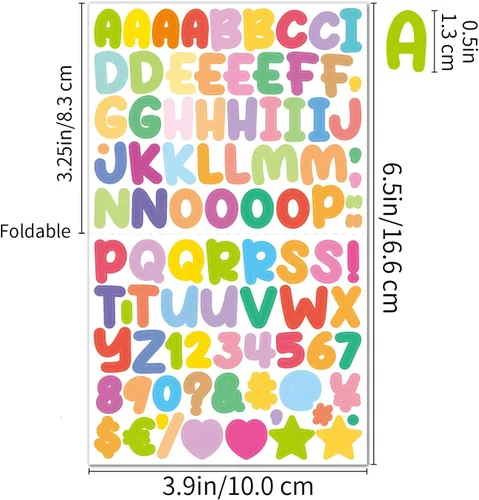 Miniatura 2 de 5400 calcomanías de letras, 60 hojas de calcomanías del alfabeto, vinilo de 0.5 pulgadas, autoadhesivas, varios colores, números de buzón