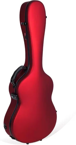 Miniatura 15 de Crossrock Air Carbon - Funda para guitarra clásica 4/4, carcasa rígida de fibra de carbono 100% con mochila y funda protectora, color rojo