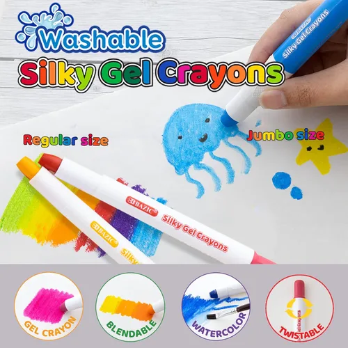 Miniatura 2 de BAZIC PRODUCTS Crayones de gel sedosos, 12 colores, lavables