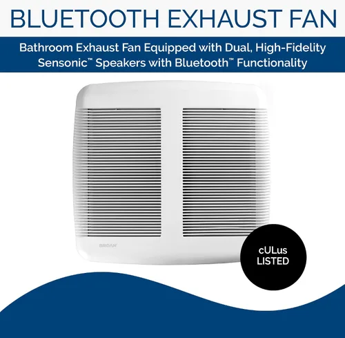 Miniatura 2 de Broan-NuTone Ventilador de ventilación con altavoz Bluetooth SPK110, certificado ENERGY STAR, 110 CFM, 1.0 Sones, blanco
