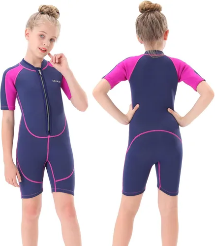 Miniatura 6 de Seaskin Traje de neopreno para niños para niños y niñas, 2 mm con cremallera frontal, trajes cortos de neopreno, 3 mm con cremallera trasera, traje