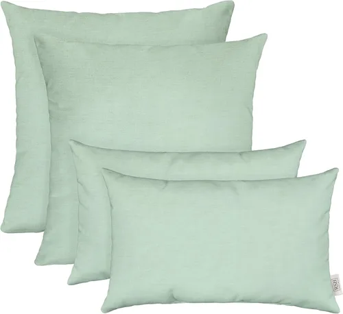 Miniatura 53 de RSH DECOR: Sunbrella Juego de 4 almohadas lumbares y cuadradas 20 x 12 pulgadas y 17 x 17 pulgadas Tela resistente al agua y a la decoloración