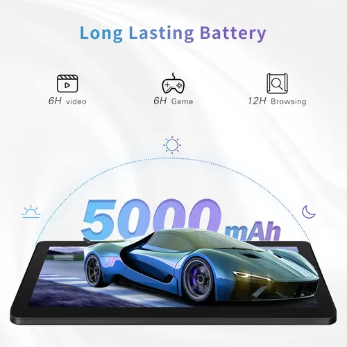 Miniatura 5 de Tablet de 10 pulgadas, tableta Android con 2 GB de RAM 32 GB, cámara dual de 2 MP+8 MP, procesador de cuatro núcleos, pantalla IPS HD de 1280 x 800