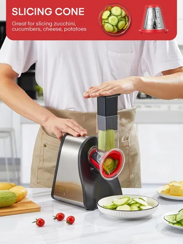 Miniatura 5 de Rallador eléctrico de queso, triturador de queso para uso en la cocina del hogar, con control de un solo toque, trituradora eléctrica ideal