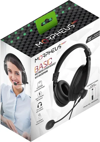 Miniatura 7 de Morpheus 360 Auriculares estéreo multimedia básicos - Micrófono ajustable - Diseño ligero y cómodo - Almohadillas de cuero ecológico suave - Sobre
