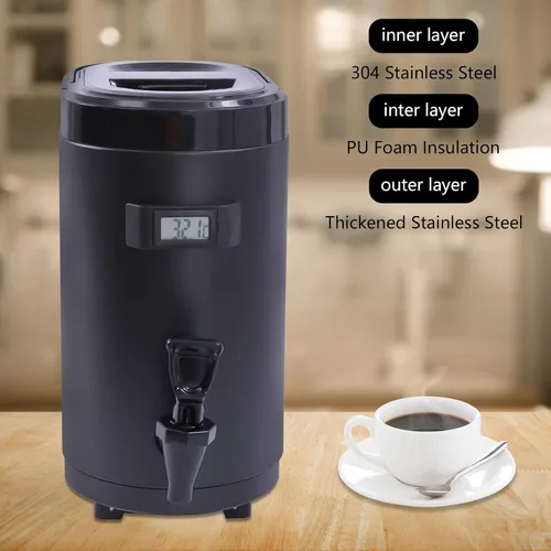 Miniatura 2 de Dispensador de bebidas aislado, dispensador de bebidas frías y calientes de acero inoxidable de 8 litros/2.11 galones, dispensador de bebidas
