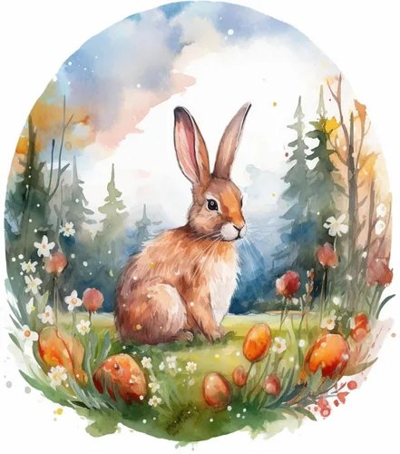 Pintura de bricolaje, kits de pintura al óleo por números, acuarela lindo conejo animal, pintura acrílica con pinceles, juego de pigmentos para