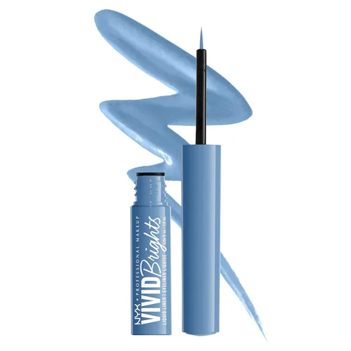 NYX PROFESSIONAL MAKEUP Vivid Brights - Delineador líquido resistente a las manchas con punta precisa, Cobalt Crush 05 Cobalt Crush
