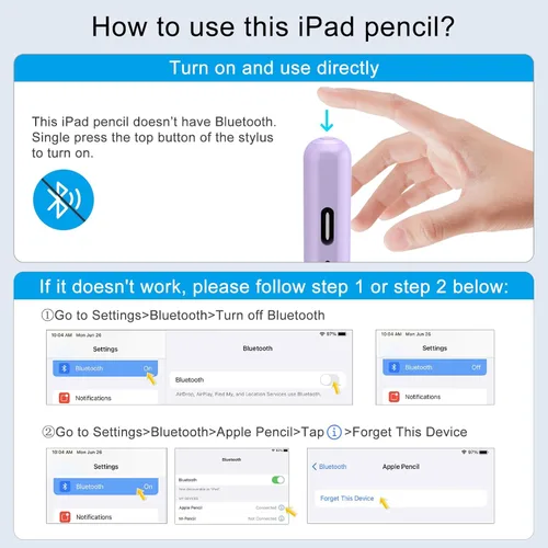 Miniatura 5 de Lápiz óptico para iPad, carga rápida de 13 minutos para Apple iPad Pencil con rechazo de palma, compatible iPad Air 3/4/5/6 2018-2024, iPad Mini