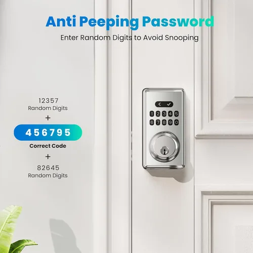 Miniatura 3 de Cerradura de Puerta de Entrada sin Llave, Pestillo Electrónico con Teclado para Puerta Principal, Cerraduras Inteligentes con 6 Códigos Digitales
