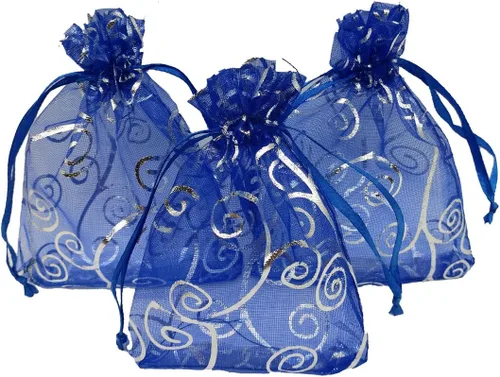 Bolsitas de organza transparentes con impresión de ratán Ankirol, ideales para bodas y fiestas del bebé, para regalos o muestras (100 unidades)