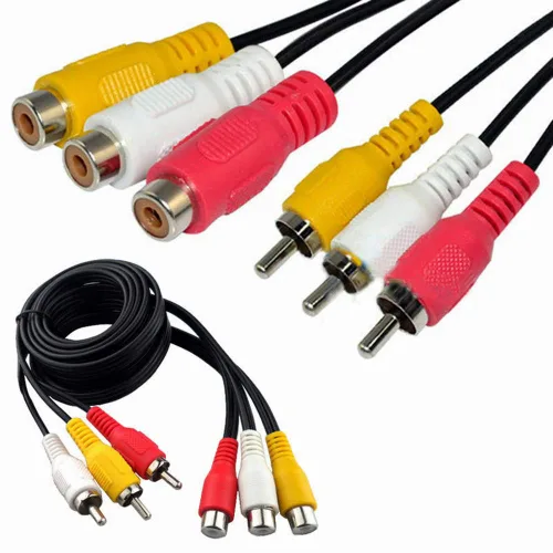 Miniatura 2 de ANRANK Cable de video compuesto de extensión de audio 3RCA macho a hembra de 10 pies